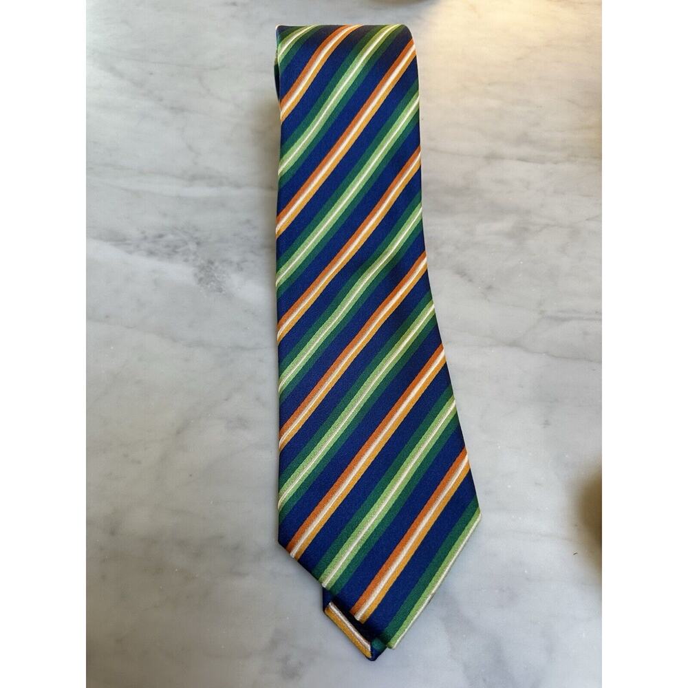 VITALIANO PANCALDI Tie‎ Mens 100% Silk Blue Green Gold Designer Necktie 60”X 4”